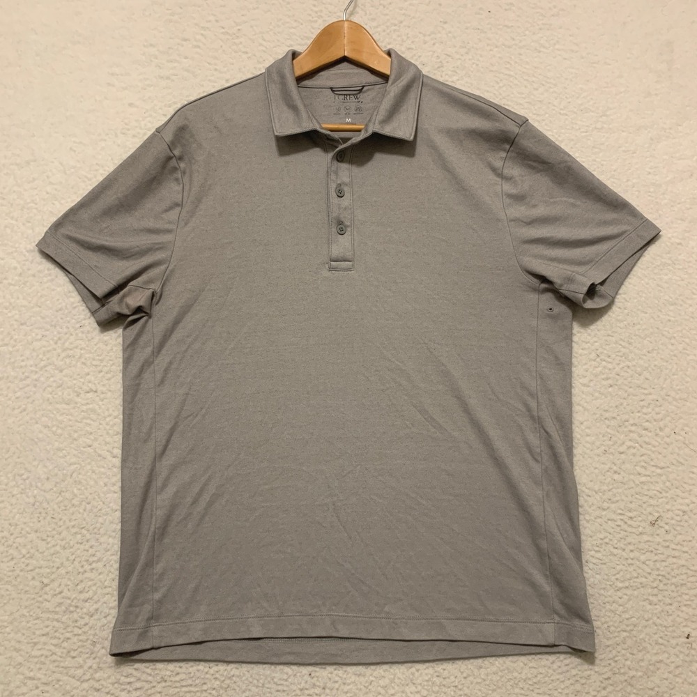 J.Crew Coolmax Performance Polo Shirt Mens M Golf UPF 50+ Pullover Gray BN365